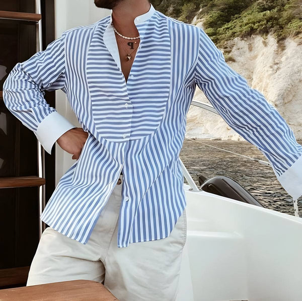 Camicia maniche lunghe e cuciture irregolari